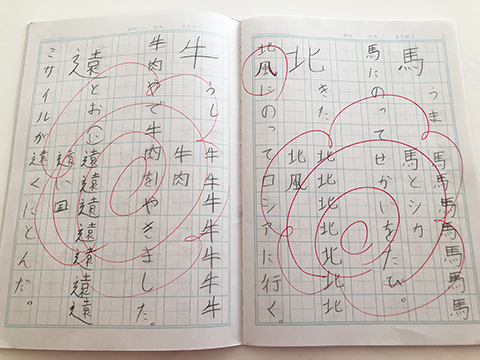 漢字ノートの宿題 例文を乗り切る小学二年生 Rainbowdrops